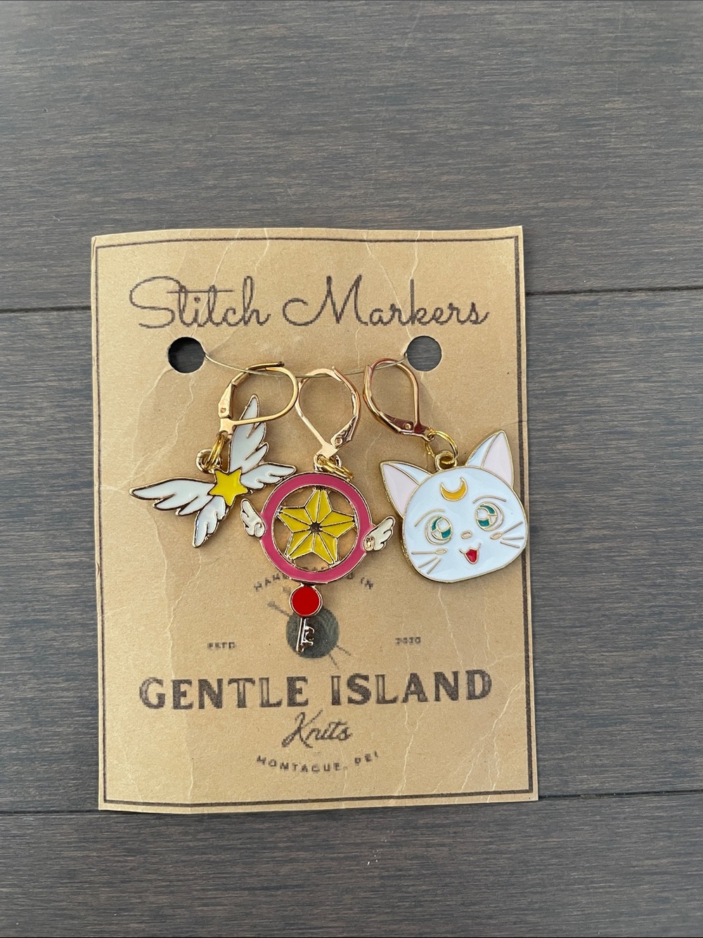 Gentle Island Knits Enamel Stitch Markers Sailor Moon